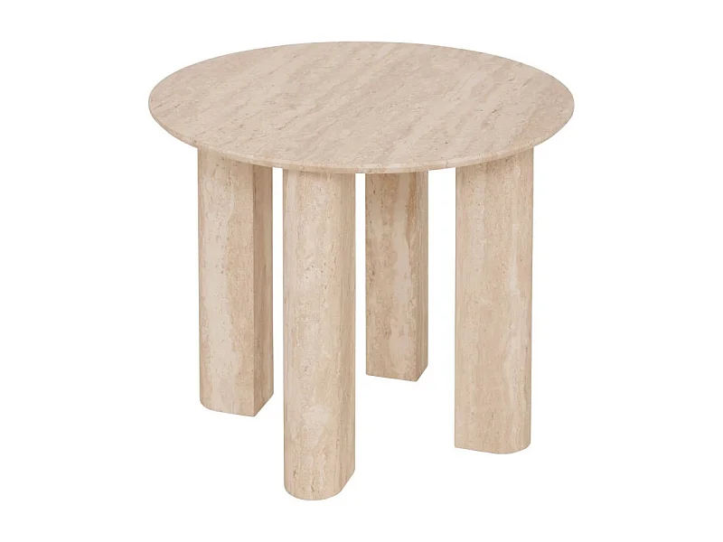 Table café Anaya D50,5 cm MDF effet travertin Atmosphera