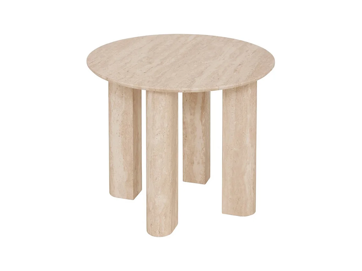 Table café Anaya D50,5 cm MDF effet travertin Atmosphera