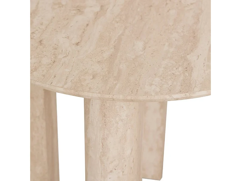 Table café Anaya D50,5 cm MDF effet travertin Atmosphera