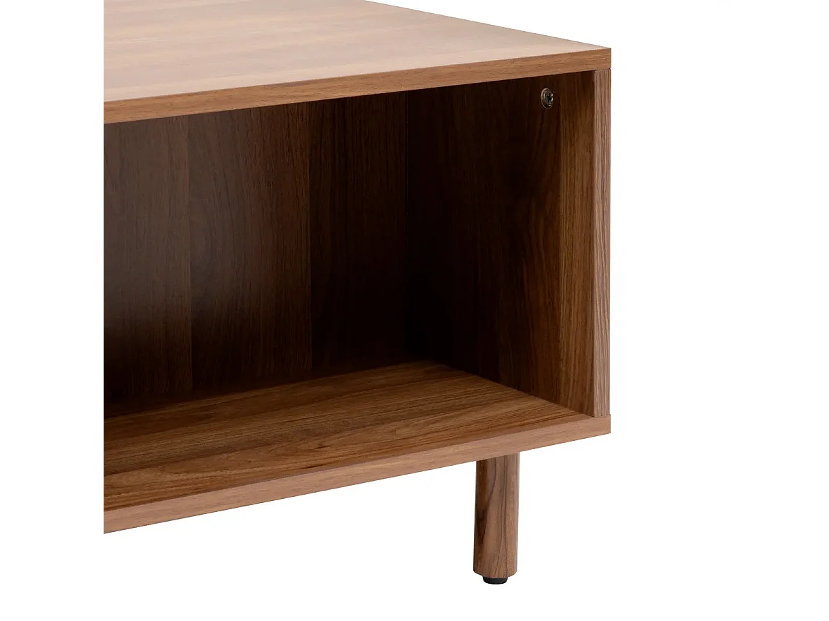 Table Basse 2 Portes Coulissantes "Slidy" 108cm Marron