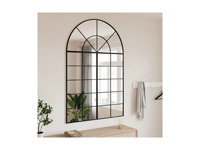 Miroir mural noir 100x150 cm arche fer