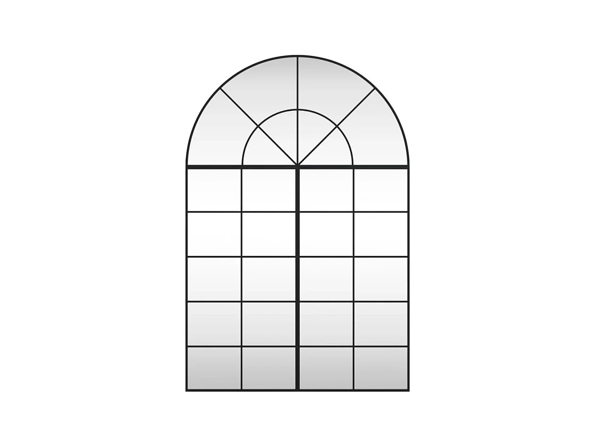 Miroir mural noir 100x150 cm arche fer