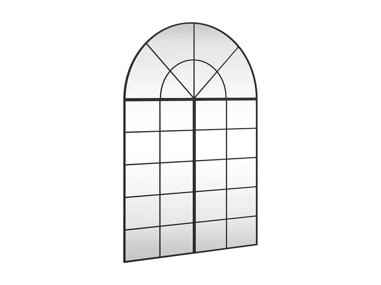 Espelho de Parede Arqueado 100x150 cm em Ferro Preto para Decoração Minimalista