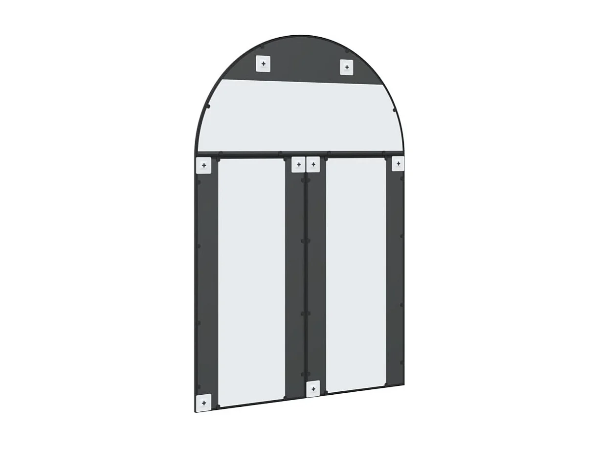 Espelho de Parede Arqueado 100x150 cm em Ferro Preto para Decoração Minimalista