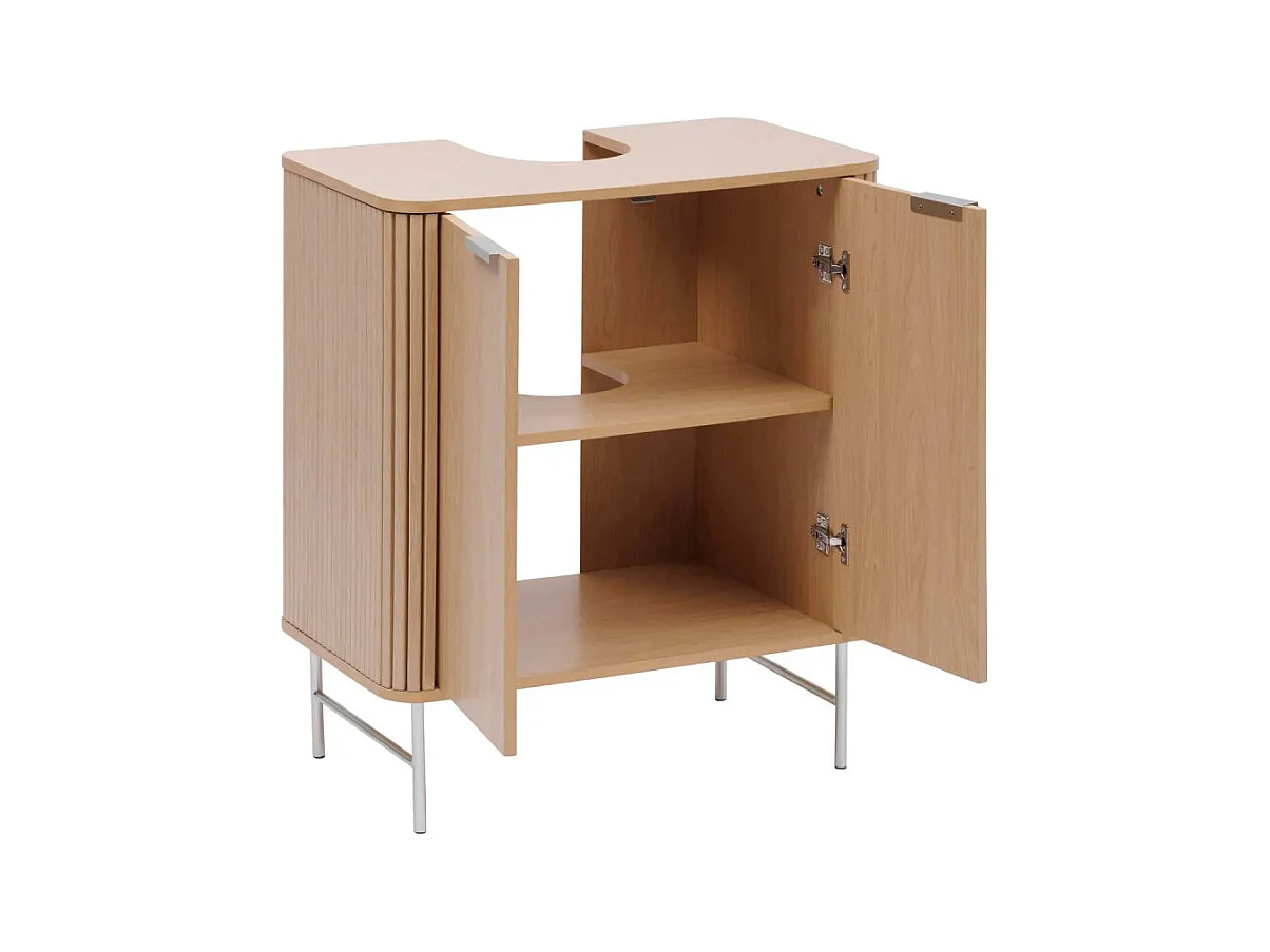 Meuble Sous Lavabo 2 Portes "Liora" 80cm Naturel