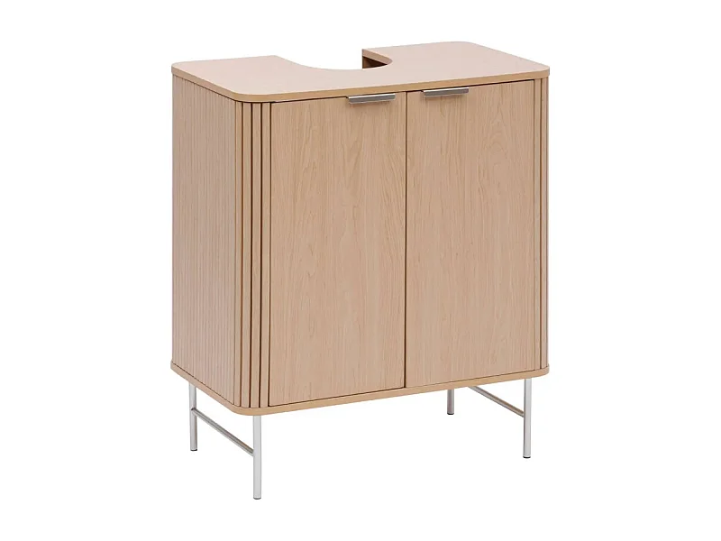 Meuble Sous Lavabo 2 Portes "Liora" 80cm Naturel