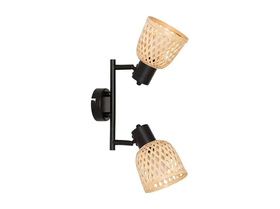 Plafonnier 2 Lampes Orientables "Lio" 28cm Naturel