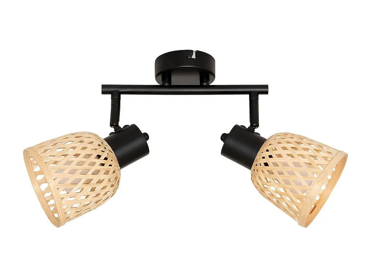Plafonnier 2 Lampes Orientables "Lio" 28cm Naturel