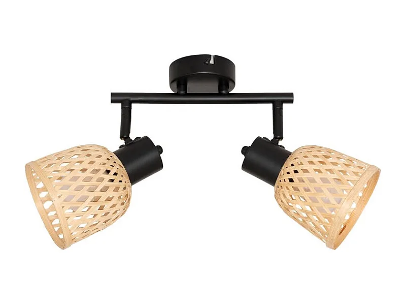 Plafonnier 2 Lampes Orientables "Lio" 28cm Naturel