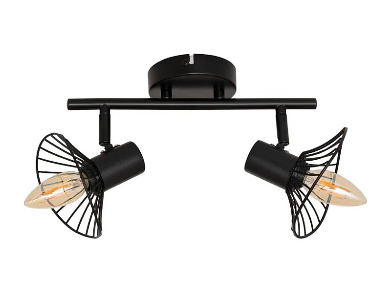 Plafonnier 2 Lampes Orientables en Métal "Adelia" 28cm Noir