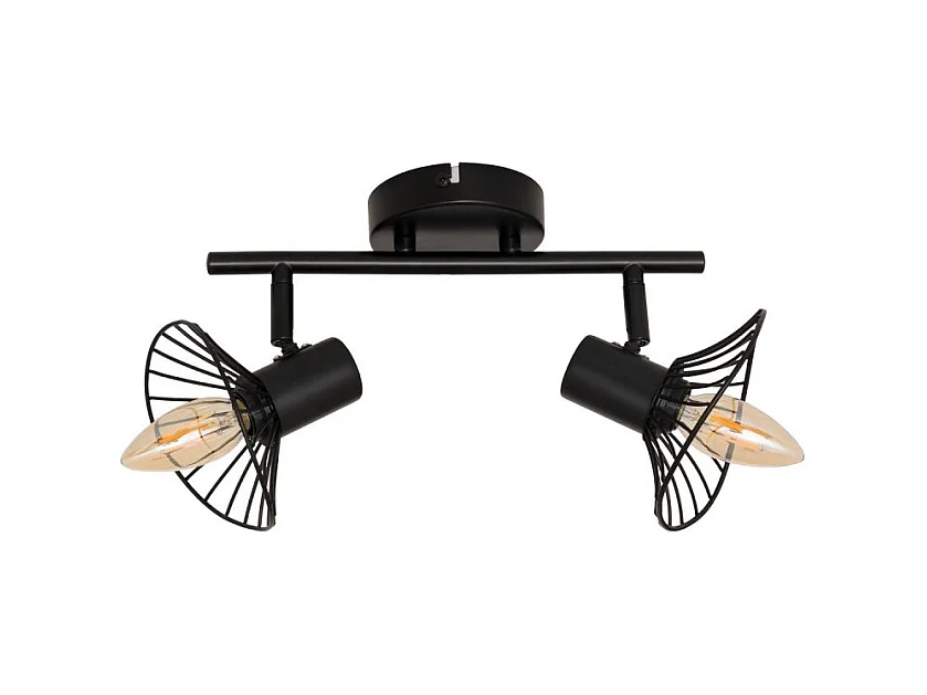 Plafonnier 2 Lampes Orientables en Métal "Adelia" 28cm Noir