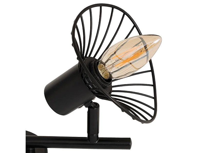 Plafonnier 2 Lampes Orientables en Métal "Adelia" 28cm Noir