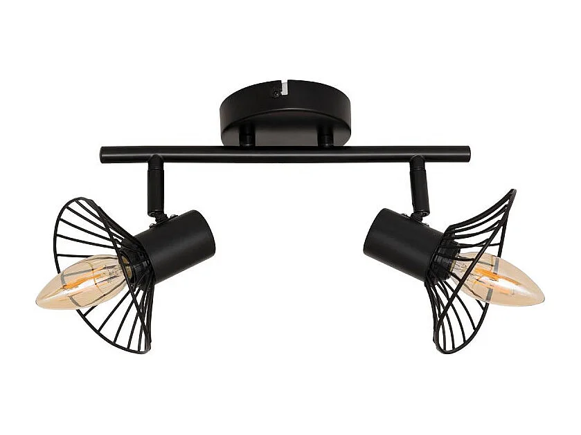 Plafonnier 2 Lampes Orientables en Métal "Adelia" 28cm Noir
