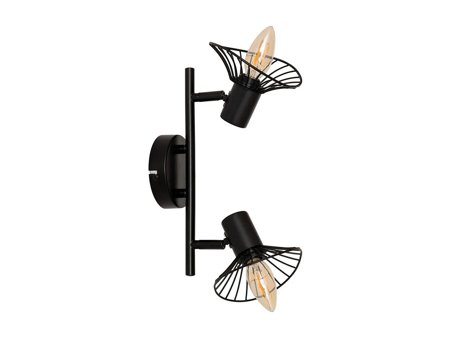 Plafonnier 2 Lampes Orientables en Métal "Adelia" 28cm Noir