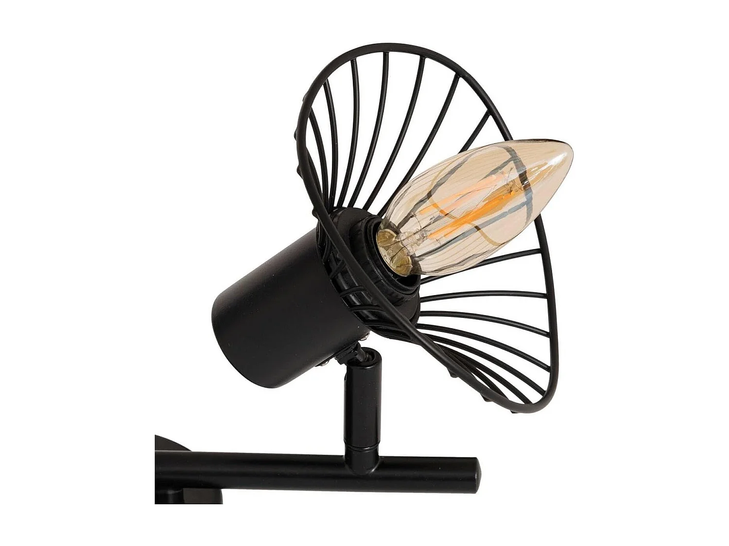 Plafonnier 2 Lampes Orientables en Métal "Adelia" 28cm Noir