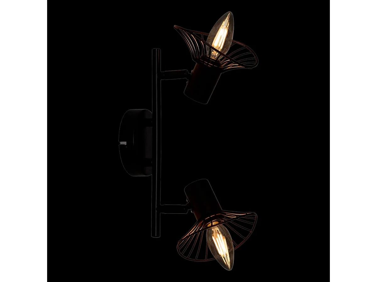 Plafonnier 2 Lampes Orientables en Métal "Adelia" 28cm Noir