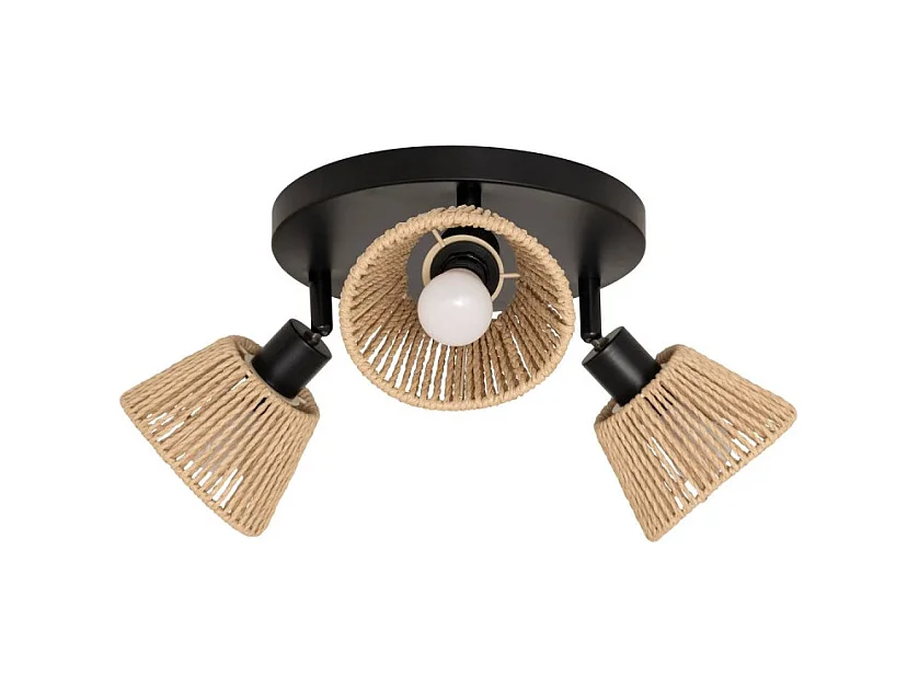 Plafonnier 3 lampes Myha 25 cm métal et corde Atmosphera