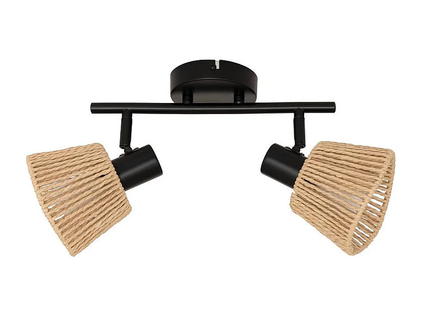 Plafonnier 2 Lampes Orientables "Myha" 28cm Naturel