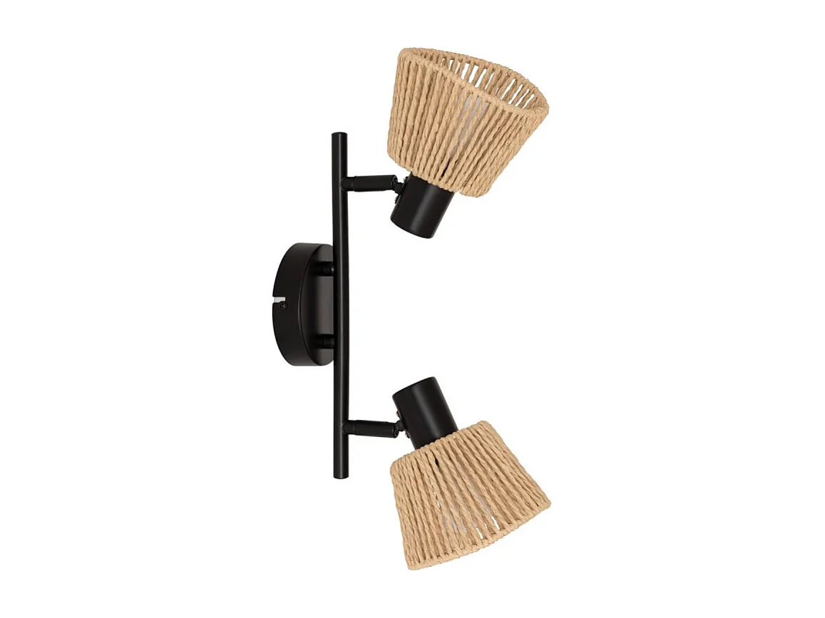 Plafonnier 2 Lampes Orientables "Myha" 28cm Naturel