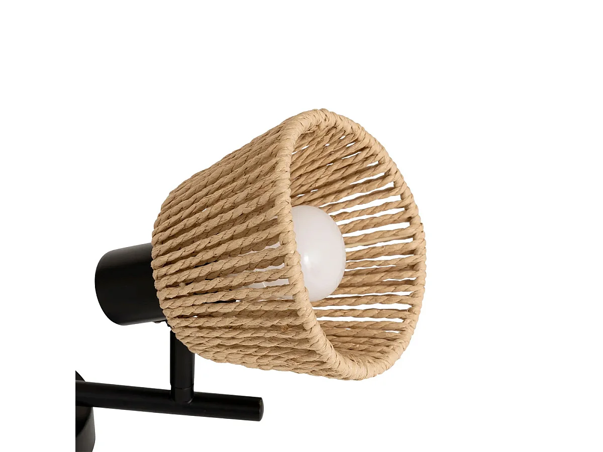 Plafonnier 2 Lampes Orientables "Myha" 28cm Naturel