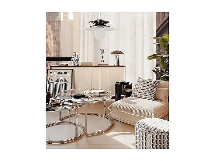 Lampe Suspension en Métal "Omia" 38cm Argent