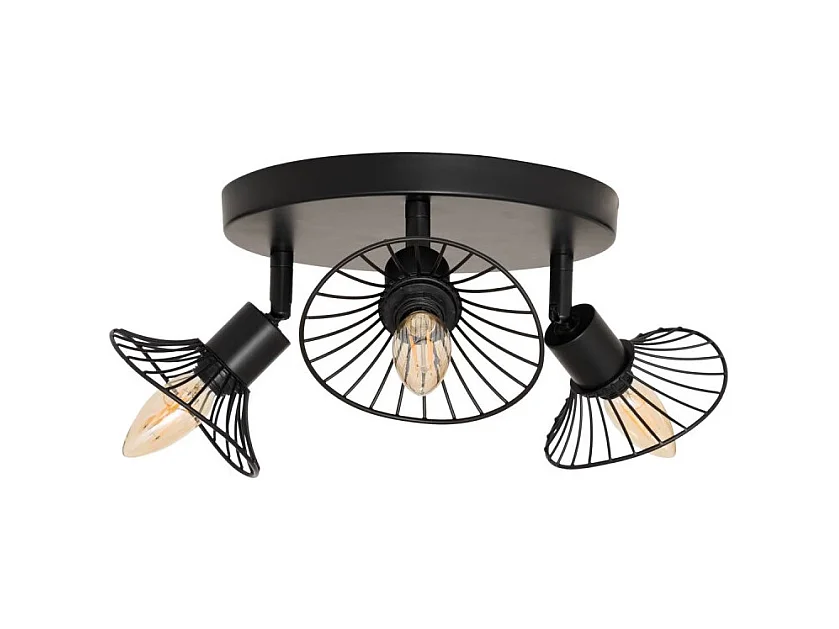 Plafonnier 3 Lampes Orientables en Métal "Adelia" 25cm Noir