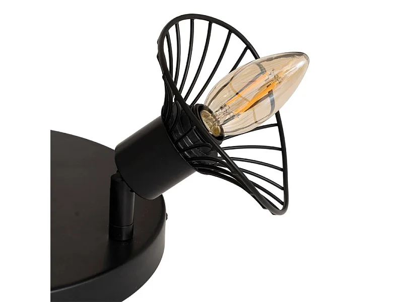 Plafonnier 3 Lampes Orientables en Métal "Adelia" 25cm Noir