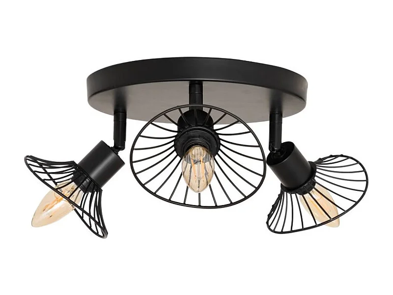 Plafonnier 3 Lampes Orientables en Métal "Adelia" 25cm Noir