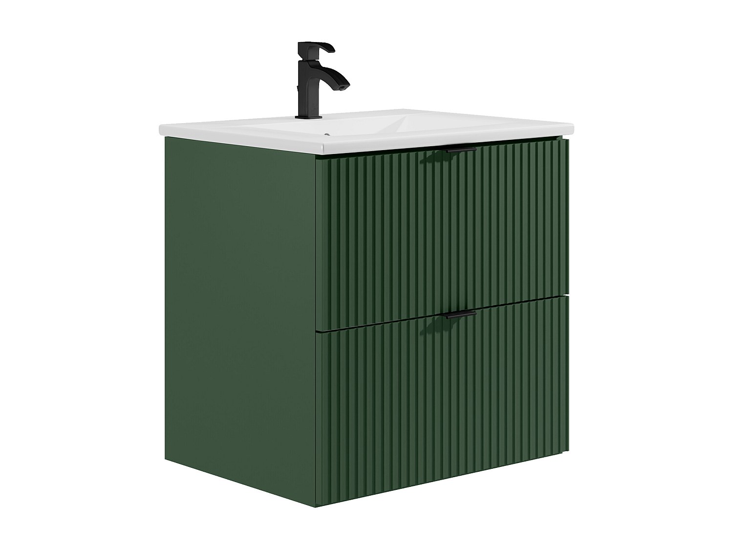 Waschbeckenunterschrank hängend mit Einbauwaschbecken - Streifenoptik - Grü günstig online kaufen