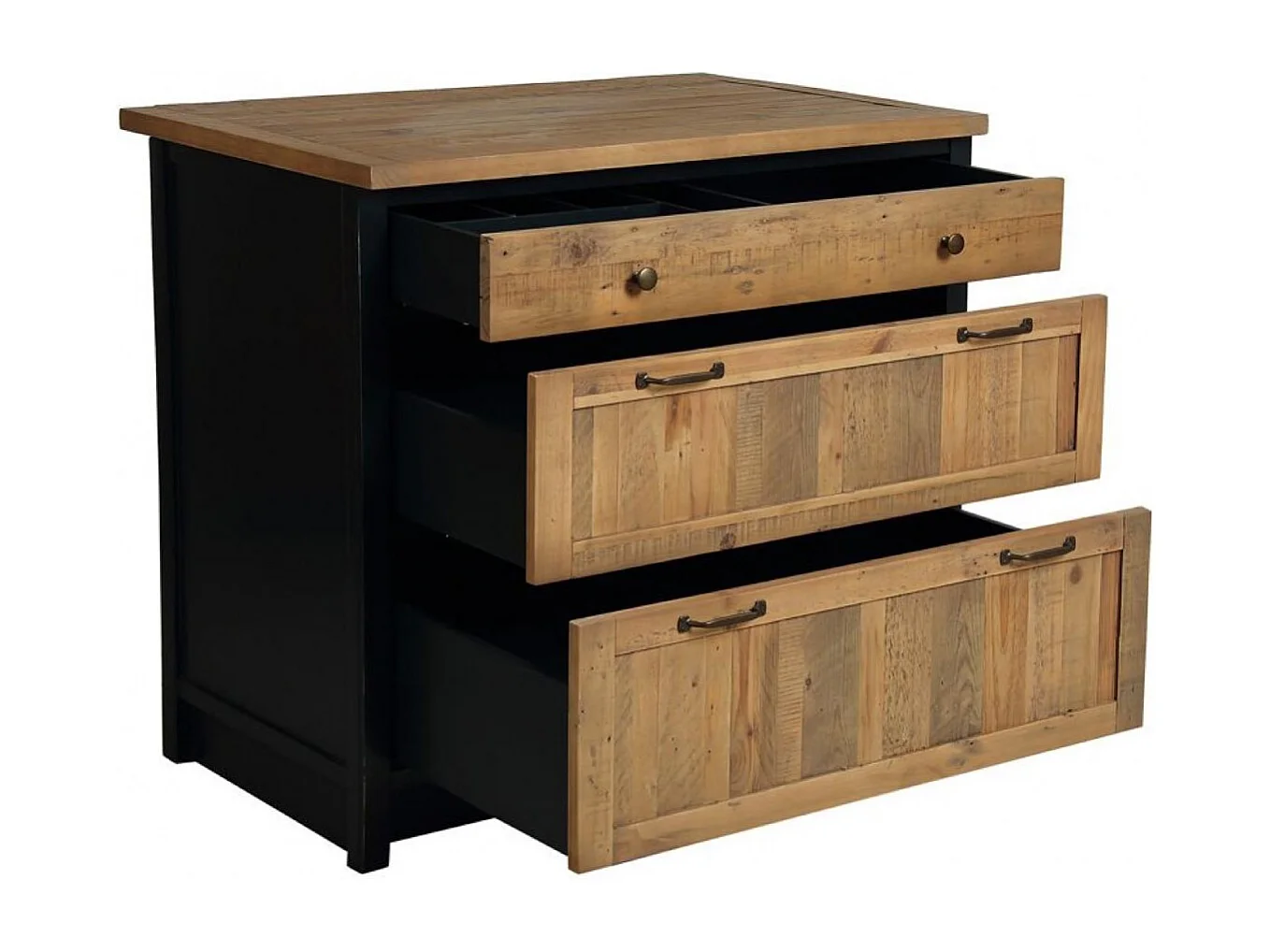 Casserolier 3 tiroirs Bois Noir - Rivages Interior's