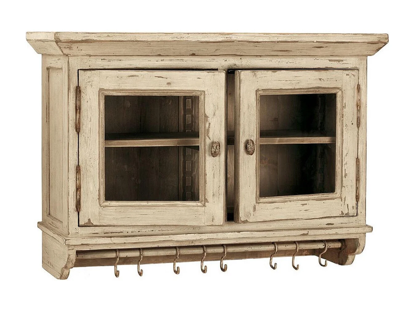 Meuble de cuisine haut 2 portes vitrées Bois Beige - Brocante Interior's