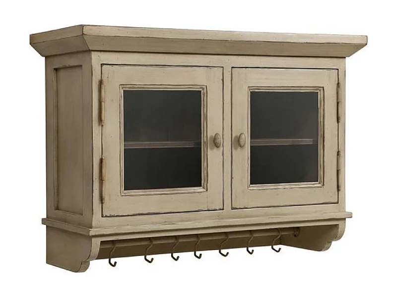 Meuble de cuisine haut 2 portes vitrées Bois Beige - Brocante Interior's