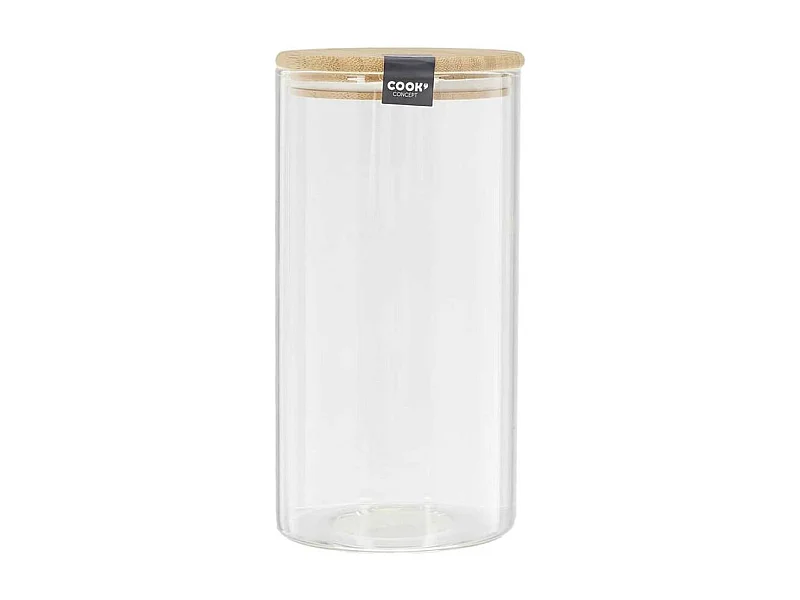 Bocal de Conservation 1,6L en Verre Couvercle Bambou - BAMPA