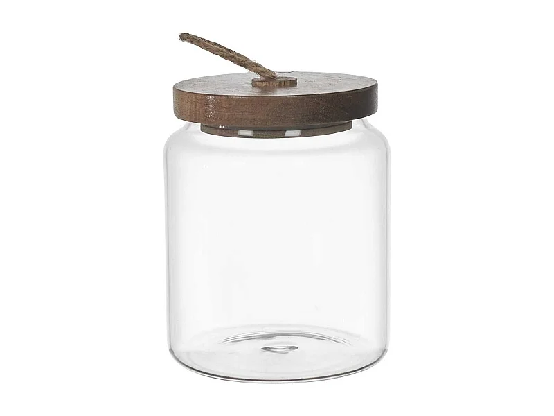 Bocal en Verre avec Couvercle Acacia H10cm / 55 cl - DORAN