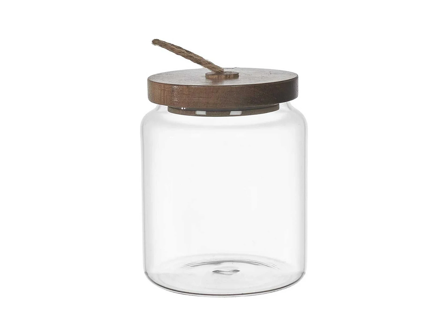 Bocal en Verre avec Couvercle Acacia H10cm / 55 cl