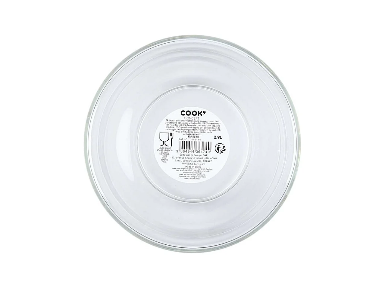 Bocal de Conservation 2,9L en Verre Couvercle Bois - BOSQ