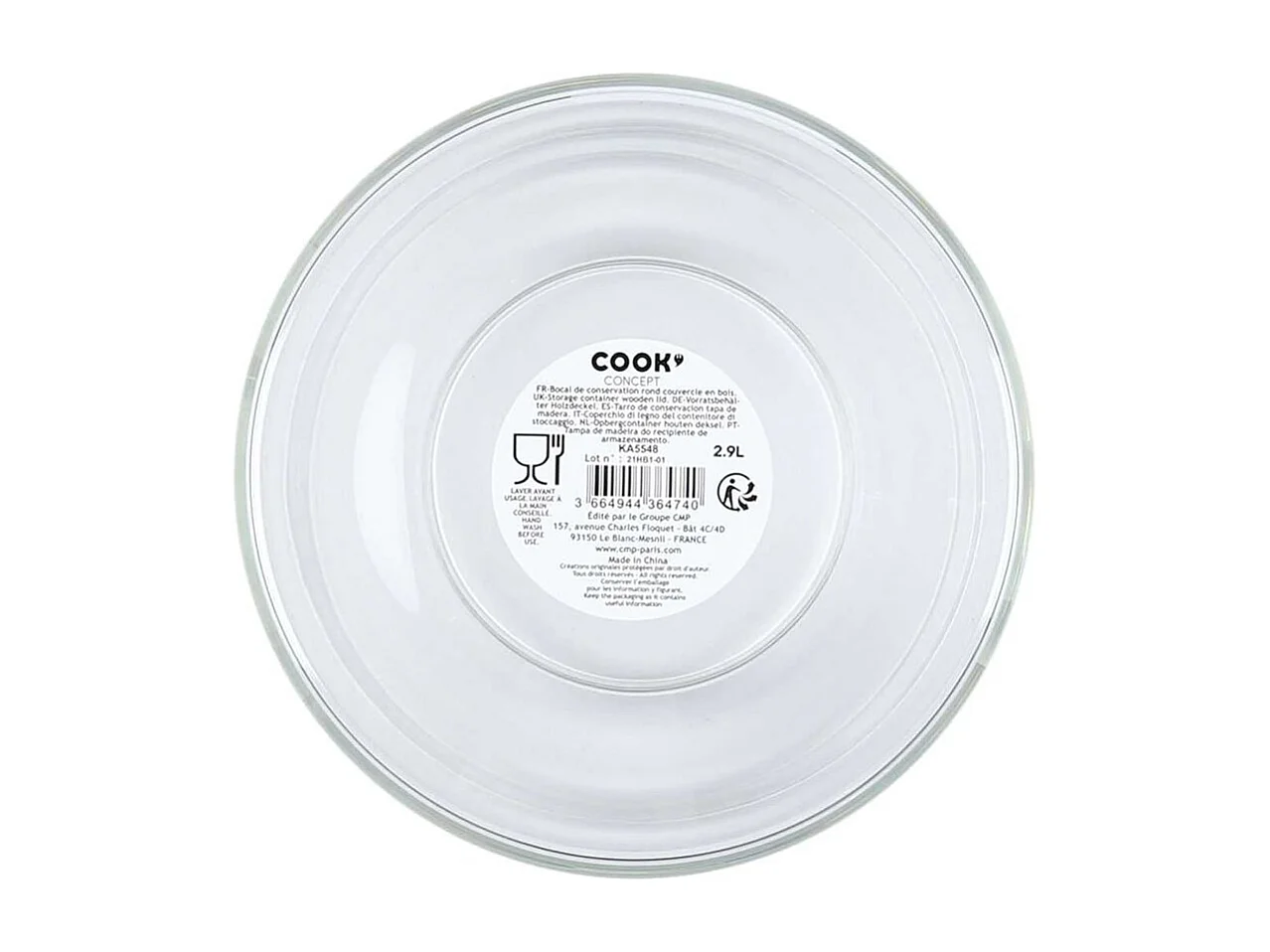 Bocal de Conservation 2,9L en Verre Couvercle Bois - BOSQ