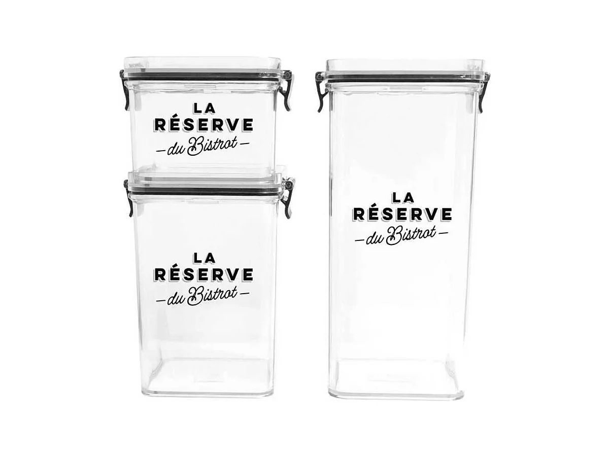 Lot de 3 boites de conservation empilables, 3 tailles différentes