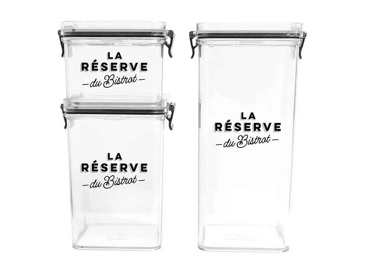 Lot de 3 boites de conservation empilables, 3 tailles différentes