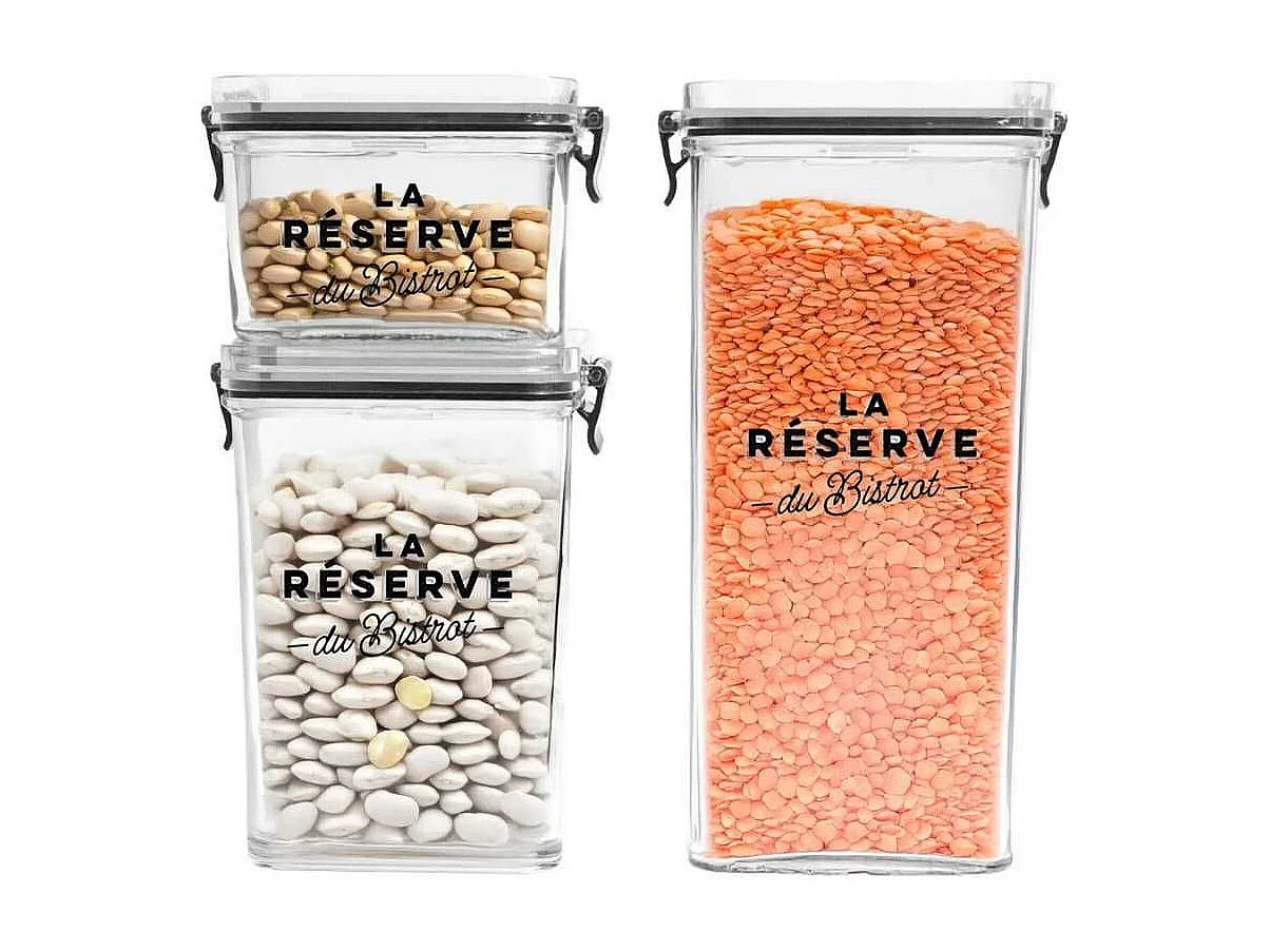 Lot de 3 boites de conservation empilables, 3 tailles différentes