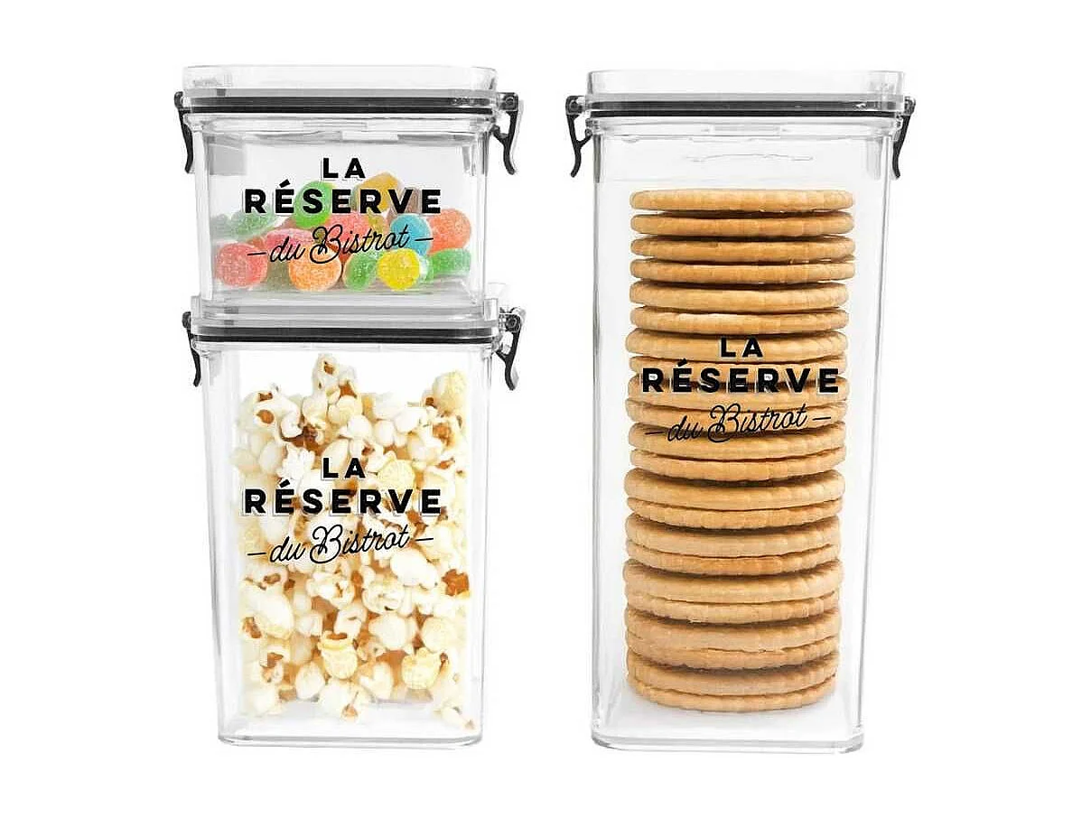 Lot de 3 boites de conservation empilables, 3 tailles différentes