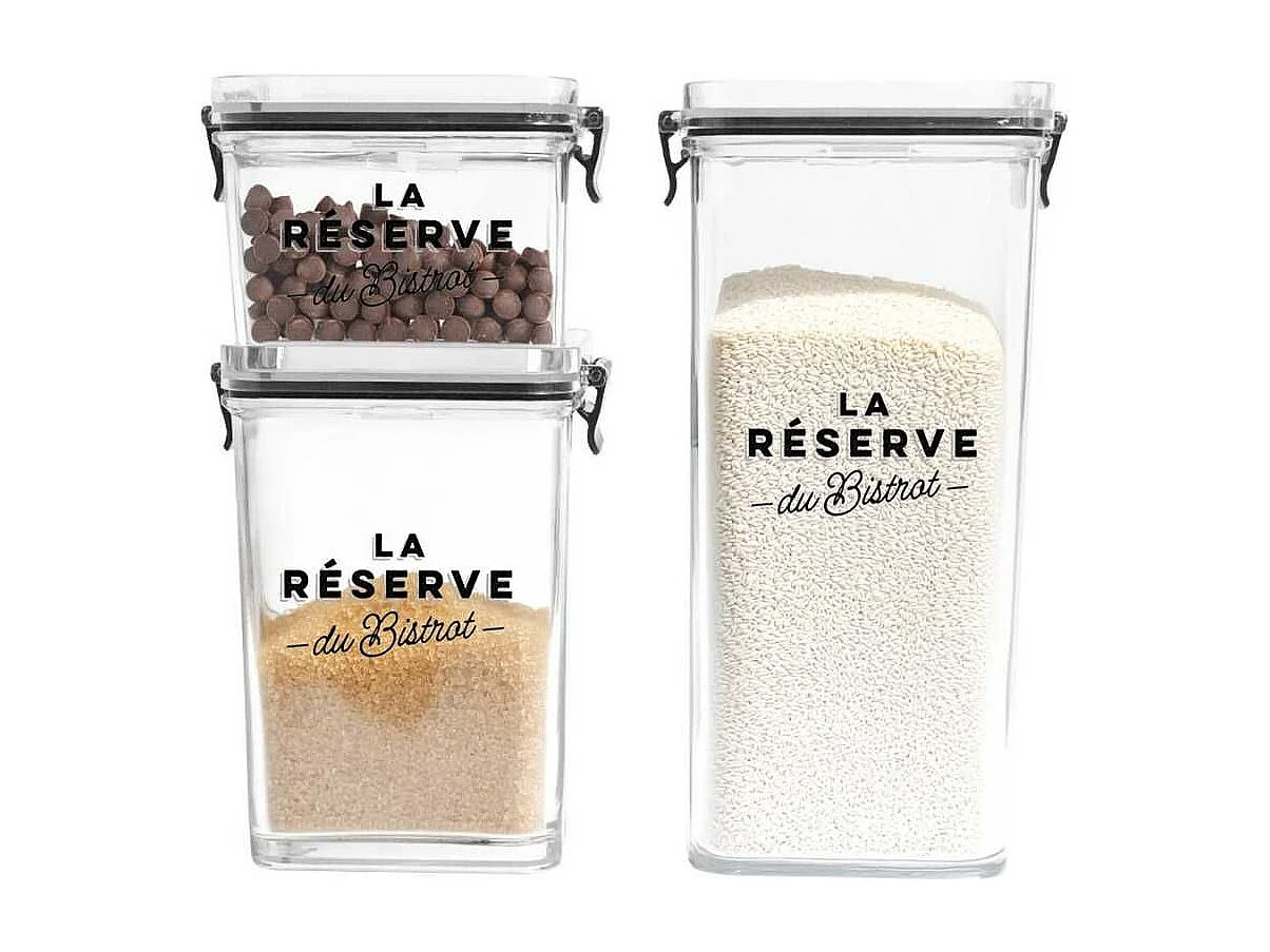 Lot de 3 boites de conservation empilables, 3 tailles différentes