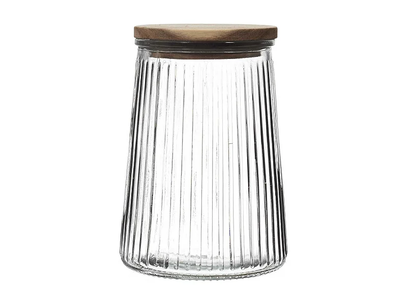 Bocal en Verre 95cl avec Bouchon Acacia - JETON