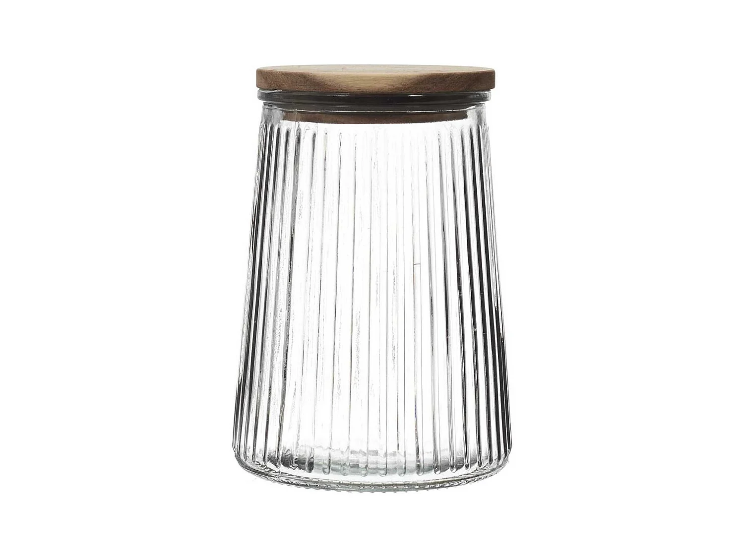 Bocal en Verre 95cl avec Bouchon Acacia