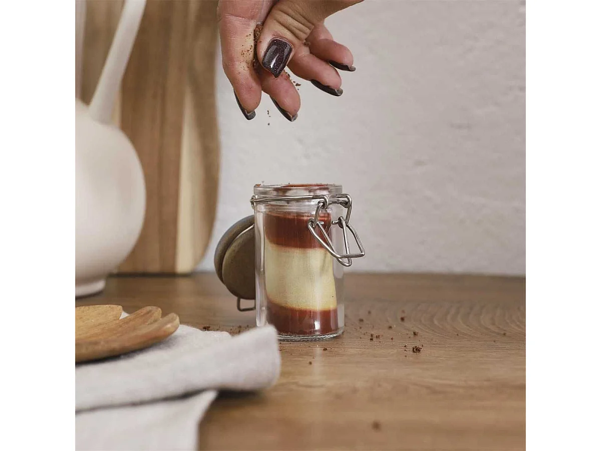 Bocal de conservation 70ml en verre couvercle acacia