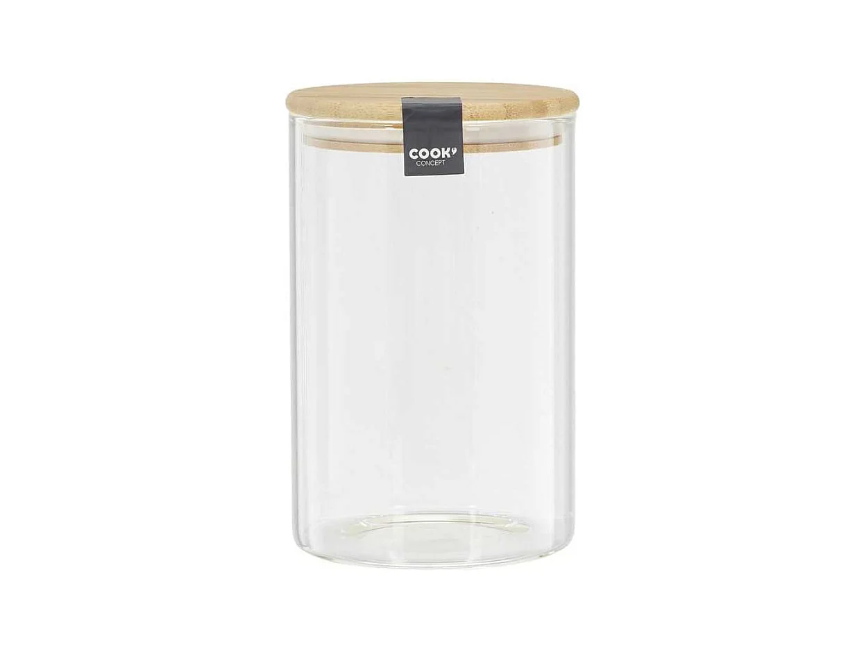 Bocal de Conservation 1L en Verre Couvercle Bambou