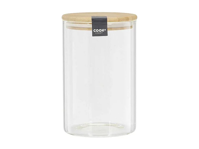 Bocal de Conservation 1L en Verre Couvercle Bambou - BAMPA