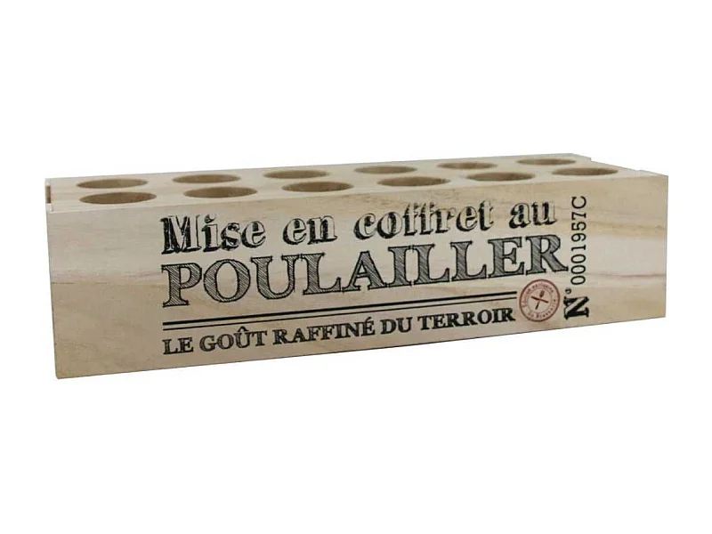 Boîte à œufs en bois avec 12 emplacements et message décoratif