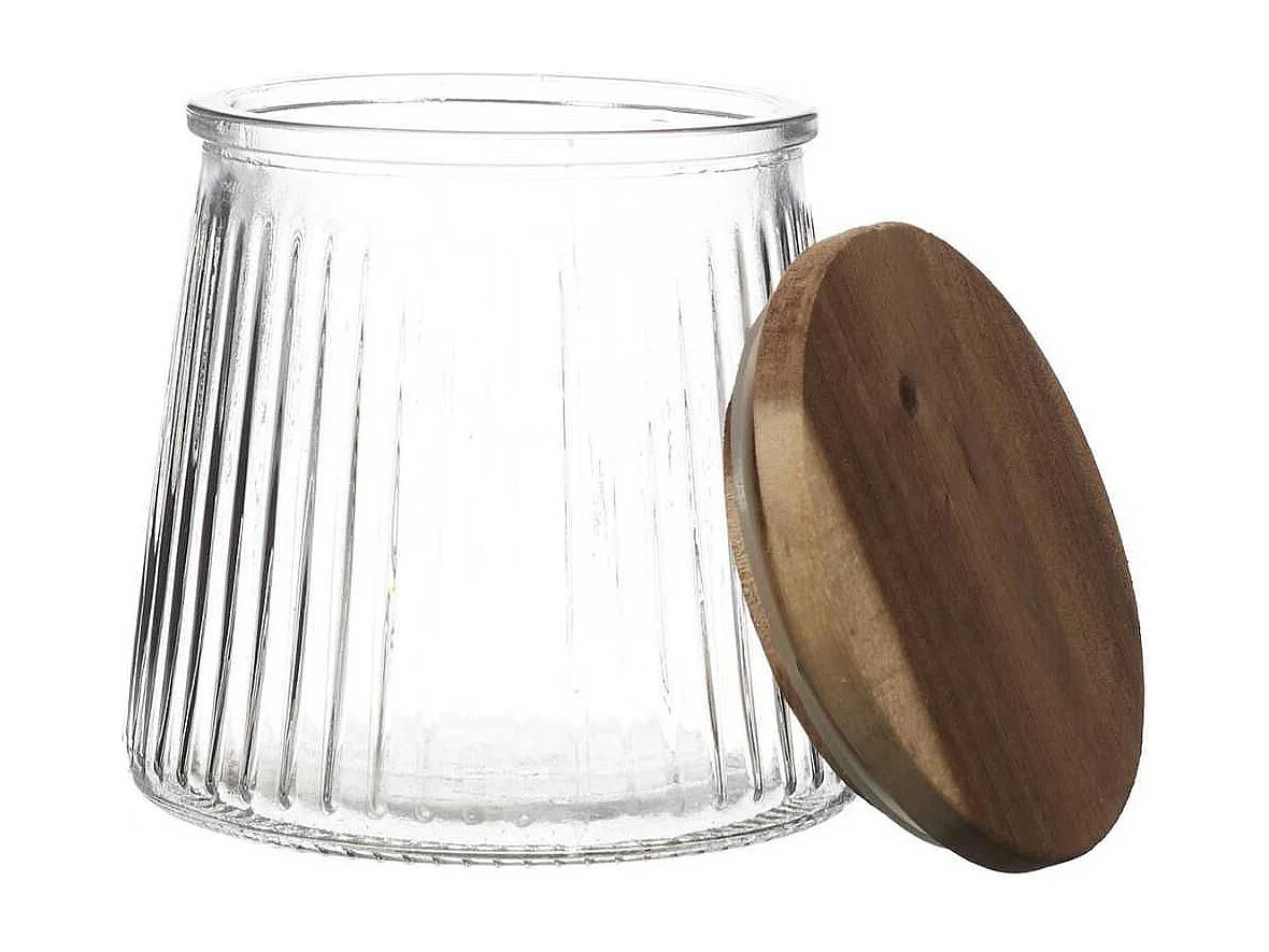 Bocal en Verre 65cl avec Bouchon Acacia - JETON