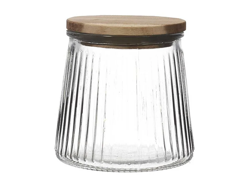 Bocal en Verre 65cl avec Bouchon Acacia - JETON